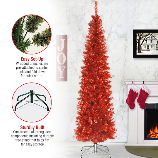 6ft. Unlit Tinsel Artificial Christmas Tree
